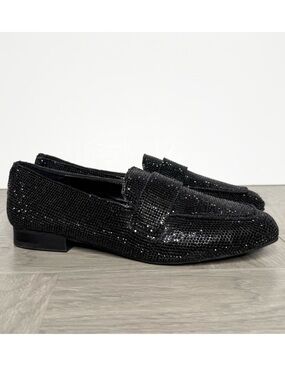 Steve Madden Riski Black Sequin Loafer 6 1/2 M